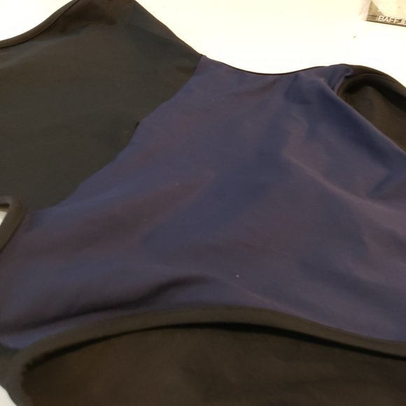 Zadig & Voltaire Colorblock One Shoulder One Piece Swimsuit Black Navy Blue - Picture 4 of 10